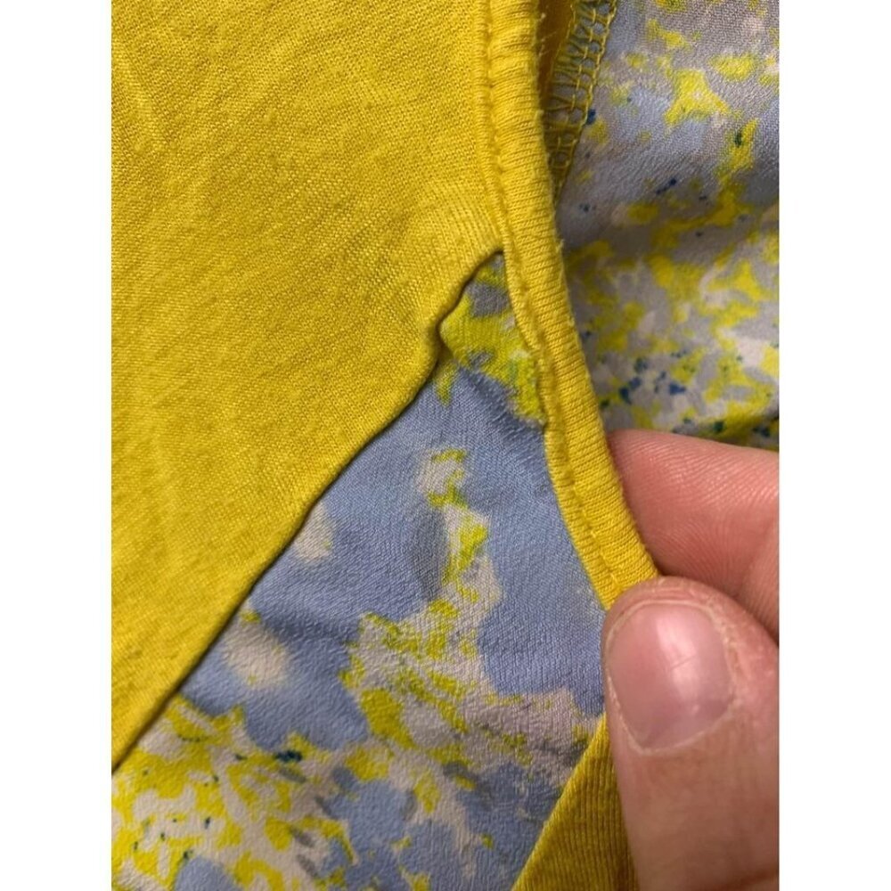 Harper And Gray Blouse Yellow Sleeveless Tank Top Floral Boho Size Medium - Picture 5 of 6